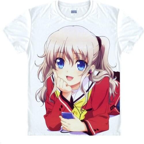 KEY Charlotte T-shirts kawaii Japanese Anime Manga Shirt Cute Cartoon Cosplay T-shirt Otosaka Yuu Tomori Nao 8737 7303 14