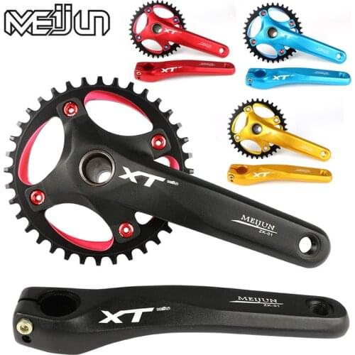 MTB Bicycle Crankset Set 170mm Hollow Integrated Crank Single Disc 34T 36T 38T Chainring 104BCD Mountain Bike Crankset