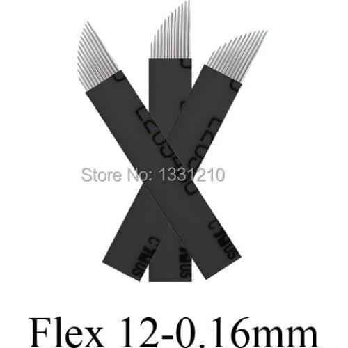 LÂMINA FLEX 12- 0,16MM Nano Agulha Tebori Microblading Luminas Microblading 12 Pontas Microblading Tattoo Needles