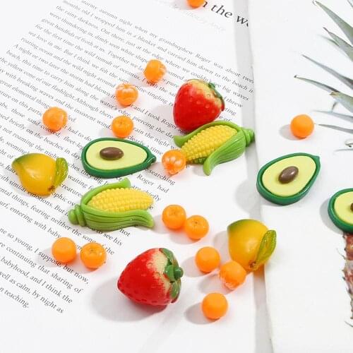 Hot Sale 1Pc Cute Resin Miniature Artificial Fruit DIY Handmade Materials For Jewelry Headwear Accessories Phone Case Decoration