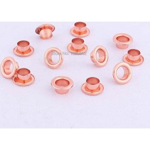 100pcs/lot 10*6*5mm Rose gold Eyelets round shape garment curtain eyelet with washer Garment accessories