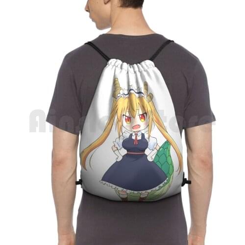 Miss KobayashiS Dragon Maid Backpack Drawstring Bags Gym Bag Waterproof Misskobayashisdragonmaid Mkdm Anime Popular