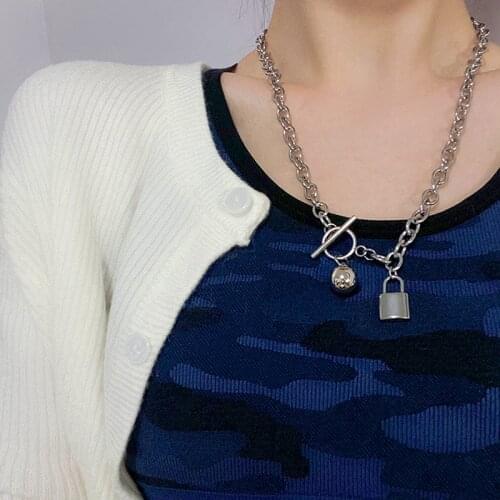 Fashion Chain Choker Necklace For Women Vintage Silver Color Choker Metal Lock Womens Necklace Female Party Jewelry Accessories