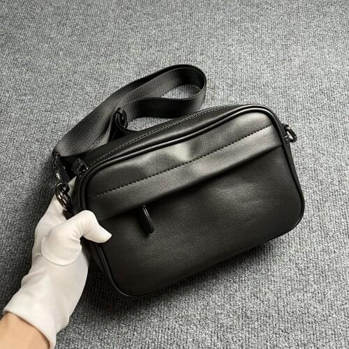 Men Crossbody Bag Shoulder Bag Work Messenger Sacoche Homme Cell Phone Pocket PU Flap Summer Small Pouch Solid Vintage