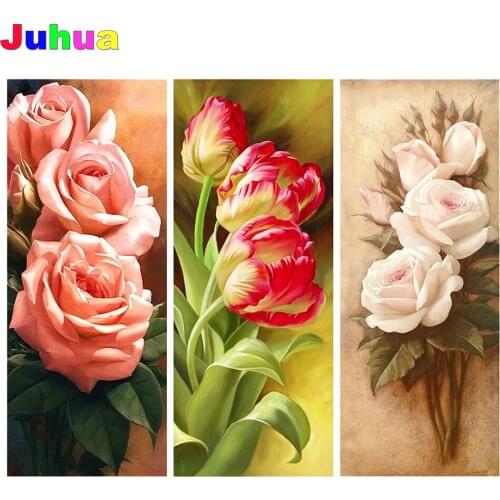 Rose 5D Diy Diamond Painting full round square tulip flower diamond Embroidery Mosaic Set home decor drop shipping