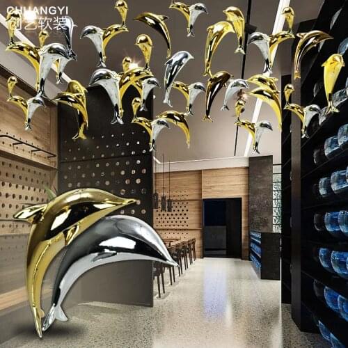 Dolphins Fish Pendant Art Acrylic Lobby Hotel Decoration Sales Office Conference Room Sand Table Custom Lamp Engineering