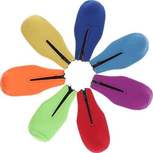 Portable 7 Color Sets Bottle Cooler Holder Neoprene Zipper Beer Chilling Full Cover Insulators