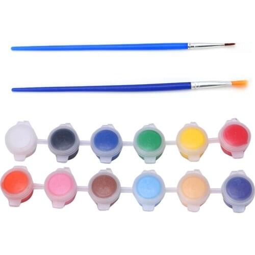 Professional 12 Colors Acrylic Paints Set Hand Painted Wall Painting Textile Paint Brightly Colored Art Supplies MAR10_32