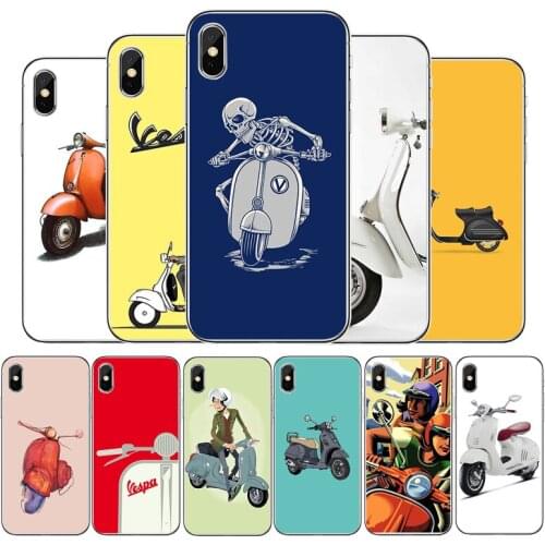 Vespa Scooter Transparent phone case For iphone 12 11Pro Max 11 XR XS X 8 7 6 6S Plus 5 5S SE 2020 Back Cover Shell