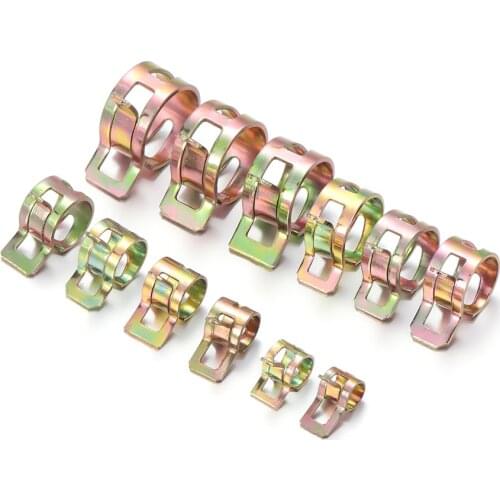 10Pcs 5-16mm Spring Clips Fuel Oil Water Hose Clip Pipe Tube Clamp Fastener Galvanized Stainless Steel Car Truck Accessories