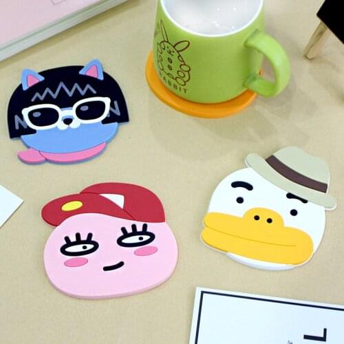 Cartoon Creative Cute Coaster Silicone Coffee Cup Pad Lovely Anti Heat Insulation Placemat Kitchen Accessories Table Decoration
