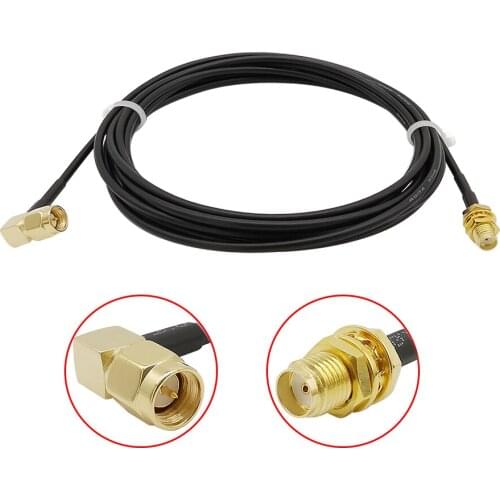 SMA Male Right Angle to SMA Female Cable RG174 RF Connector WIFI Antenna Extension Cord Wire SMA Jack to Plug 90 Degree Pigtail