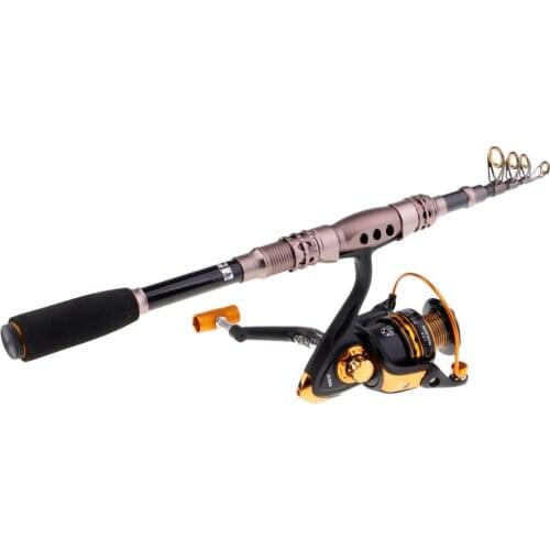 Telescopic Fishing Rod and Reel Combos Fishing Gear for Travel Left/Right Hand Set