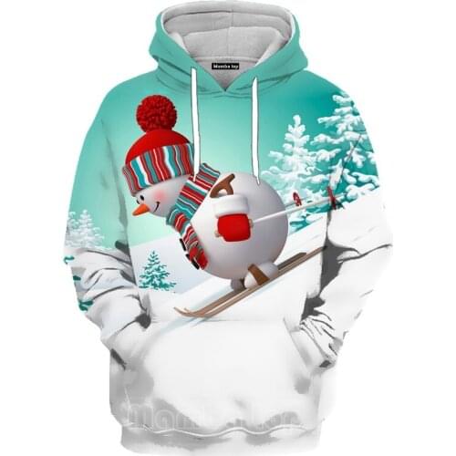 2021 summer new cute 3D Santa Claus hoodie men and women Harajuku hoodie spring and summer casual loose niche fashion sweater