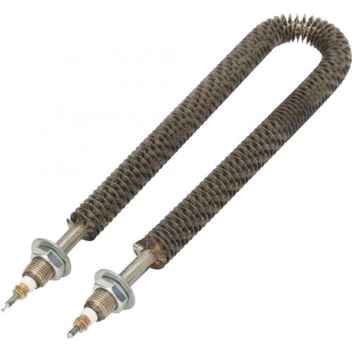 29cm U Type Finned Electric Heat Tube Stainless Steel Fin Heating Element 220V 1kW Water Heater Oven Heating Pipe Air Energy