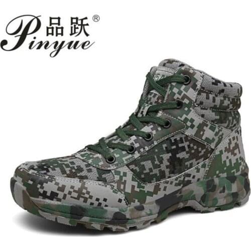 Outdoor Autumn Winter waterproof Army Men Ankle Desert Botas Tactical Military Combat High Tall Boots Sport Travel Hiking Shoes