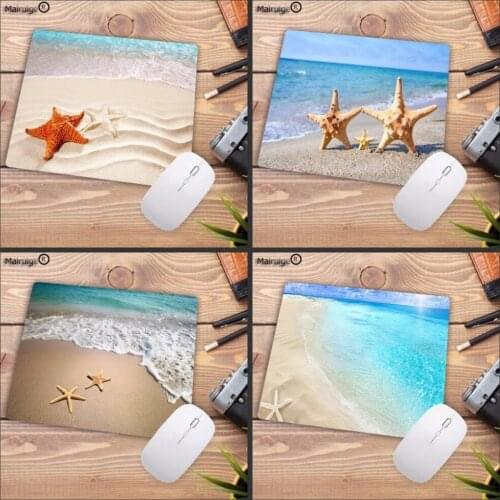 Mairuige Beautiful Starfish Beach Unique Desktop Pad Game keyboard Mousepad Size for 18x22cm 20x25cm 25x29cm Gaming Mousepads