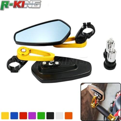 7/8" 22mm Universal Motorcycle Rearview Mirrors Handle Bar End For Honda CB CBR 600 F3 F4 F4I 1000 RR Ninja ZX 6R 9R 10R Katana