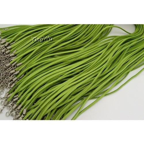 Yingwu Wholesale Bulk Lot 10pcs Green Korean Velvet Cord String Necklace Silver Hooks Necklaces For Women Wedding Jewelry