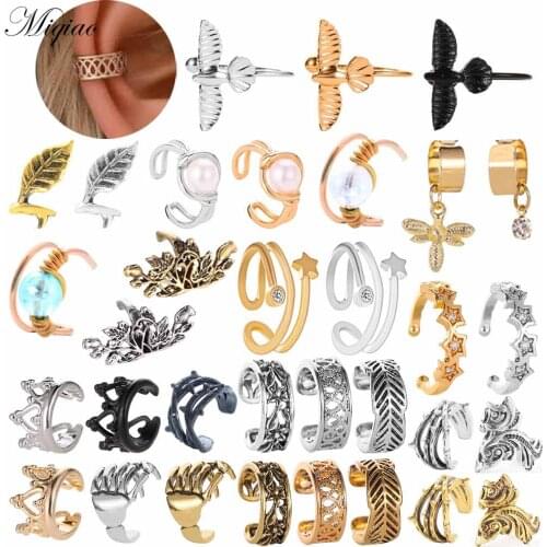 Miqiao 2pcs Explosive Sweet and Wild Crown C-shaped Non-pierced Ear Bone Clip