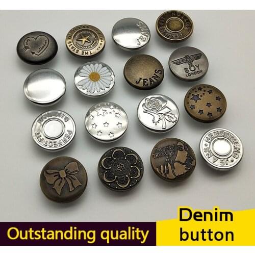 10pcs Closed waist jeans buttons can be adjusted to remove small non-seam Waist Rivet Buckle fastening dark screw button