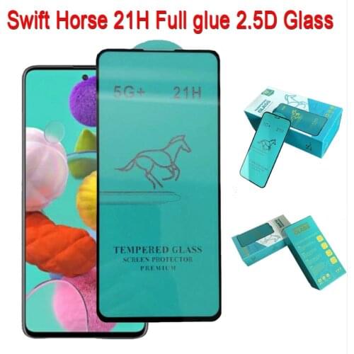 100pcs 21H For Samsung S21FE/S20 FE/S21/A32/A42/A72/A10/A20/A30/A40/A50/A70/A80/Note 10 lite 2.5D Full Glue Tempered Glass