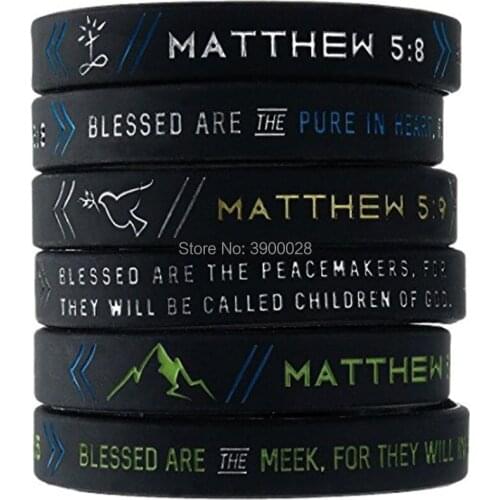 100pcs Power of Faith Bible Verse Wristbands Black Silicone Bracelets for Men Women Christian Religious Jewelry Gifts