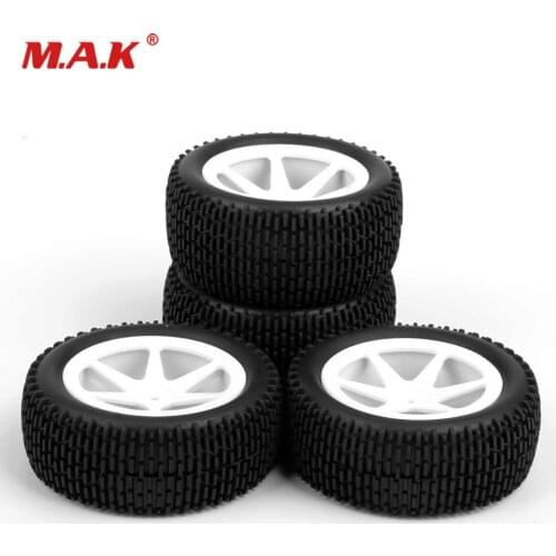4Pcs/Set 25034+27013 6mm Offset 12mm Hex Tires Front and Rear Rubber Tyre Wheel Rim fit 1:10 Off-Road Buggy Car Model Accessorie