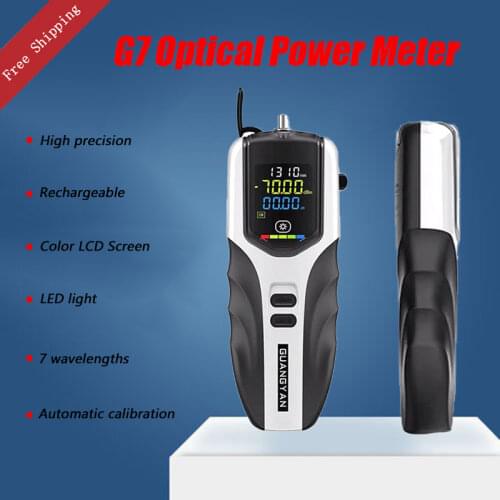Free Ship Rechargeable Battery Optical Power Meter G7 Color LCD Screen Fiber Optic Power Meter With Flash Light OPM NEW High