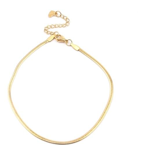 304 Stainless Steel Anklet Gold Color Women Anklet Bracelets For Women on the leg Summer Beach Barefoot Jewelry Gifts, 1 Piece