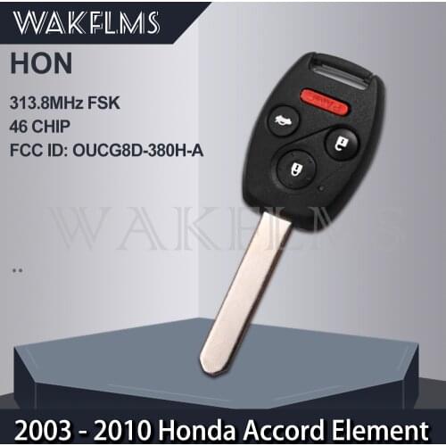 3+1 4 Buttons Remote Key Fob for Honda ACCORD CRV ELEMENT 2003 2004 2005 2006 2007 ID46 Chip FCC ID OUCG8D-380H-A 313.8MHz