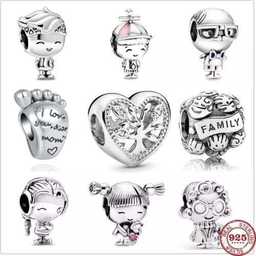 925 Sterling Silver Metal Beads Girl Boy Teenager Charm Charm Fit Original Pandora Charms silver 925 Bracelet DIY Women Jewelry
