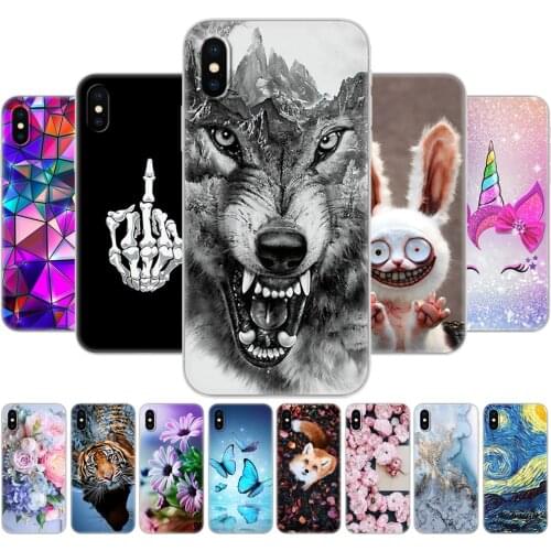 Cases For iphone X XS XR silicon phone back Case for iphone xs max coque etui bumper back cover full 360 protective animal cat