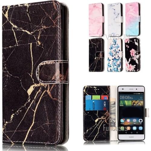 Case For Huawei P9 P10 P8 lite 2017 Marble Flower Pattern Wallet Magnetic Stand Phone Leather Flip Cover For Huawei P10