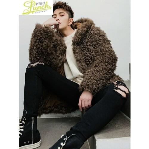 Men Caot 2021 Real Winter Sheep Shearling Jacket Man Hooded Natural Wool Coats High Quality Mens Fur Coat 19456 KJ4420