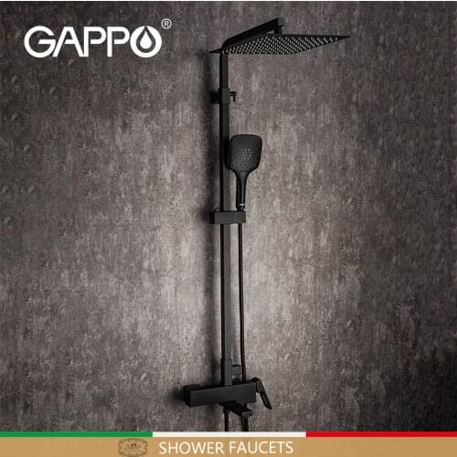 GAPPO Shower Faucets black bathroom faucet shower set bathroom mixer shower system waterfall shower faucets G2417-6
