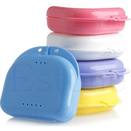 Hot Sale Plastic Dental Orthodontic Retainer Denture Storage Case Box Mouthguard Container Tray Color Random Delivery-m18