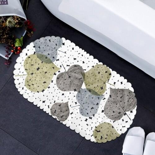 Bath Mats FreeShipping pvc shower bath mat Nonslip floor Gold and silver leaves mat anti-slip mat bathroom