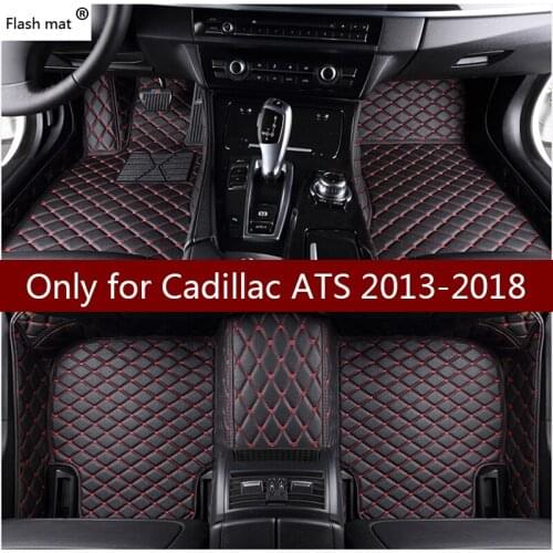 Flash mat leather car floor mats for Cadillac ATS 2013 2014 2015 2016 2017 2018 Custom foot Pads automobile carpet car covers