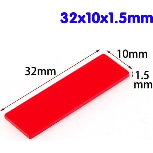 Red Glass 32mm*10mm*1.5mm Spectral Absorption Colored Optical Glass Filters Can Be Customized Optical Filter