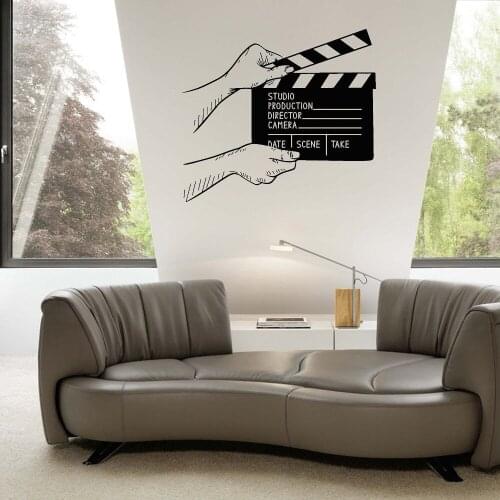 Creative Clapper board Filming Cinema Decor Movie Room Stickers Mural Movie Studio Decoration Vinyl Wall Decal ph253