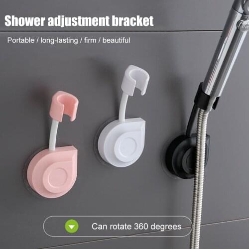 Showerhead Bracket Wall-mounted Shower Head Holder Free-punching Plastic 360° Rotated Adjustable Bathroom Stand