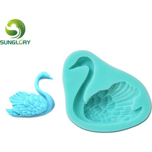 Swan Fondant Silicone Mold 3D Moldes De Silicona For Cake Decoration Gum Paste Silicone Mold For Baking Cake Decorating Tools