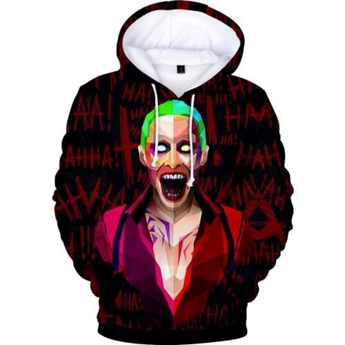 Hot Sale HAHA Joker Funny 3D Halloween Crazy Smile Pullover Hoodies Men/women Sweatshirts Fashion Unisex Casual Boys Clothes Top