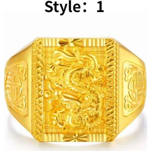 Fashion Personality Luxury Gold Color Ring Domineering Mens Opening Adjustable Ring Trend Mens Nightclub Party Jewelry