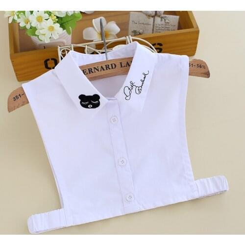 YSMILE Y Kids Cartoon Embroidery Fake Collar White Fashion Remove Boys Girls Clothes Accessories Shirt Blouse Detachable Collar