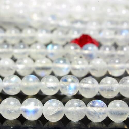 Natural Rainbow Moonstone Smooth Round Loose Beads Wholesale Gemstone Semi Precious Stone Bracelet Necklace Diy Jewelry Making