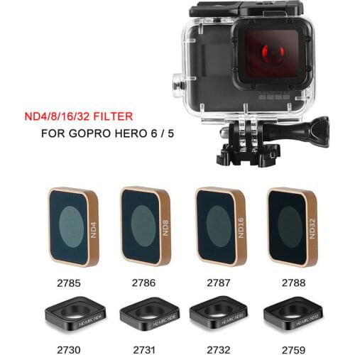 Neutral Density ND4 ND8 ND16 ND32 Waterproof Camera Lens Filter For Gopro Hero 7 Black 6 5 New Lens Protector Action Camera