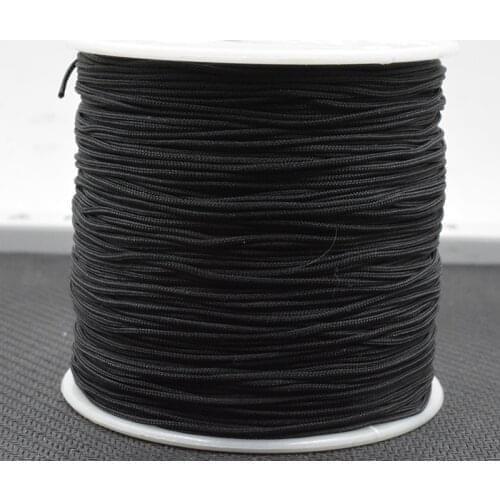 DIY Wholesale Black 100 yards/Bundle White Color Nylon Black Satin Chinese Knot Silky Macrame Cord Beading Braided String Thread