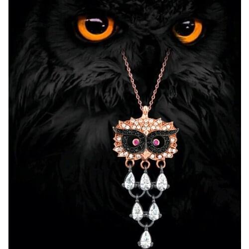 Night Owl Necklace 925 Silver Owl Necklace Animal Necklace Bird Necklace Owl Jewelry